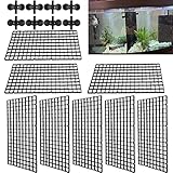 Fyihoxi 8 Stück Aquarium Trennwand Aquarium Tank Grid Trennung Brett Aquarium Isolation Kunststoff Gitter Fisch Tank Isolation Divider mit 10 Aquarium Divider Saugnap für Aquarium Unten Box