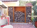 Kaminholzregal Edelrost Metall aus Cortenstahl