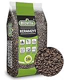 BIOVITA Blähton 18L - Tongranulat zur Drainage - Körnung 4-8 mm - Keramsit - Hydrokultursubstrat - für Zimmerpflanzen, Pflanzkästen, Kübel, Töpfe, Substrat, Pflanzen, Blumen