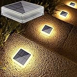 Lacasa Solar Bodenleuchten Aussen, LED Solarlampen für Außen Garten und Terrasse Deko Weg Treppenbeleuchtung Solarleuchten Wasserfest, 2700K Warmweiß, Eckig, 4 Stück