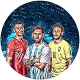 Fondant Tortenbild, Zuckerbild Essbares Foto für Torten, Tortenaufleger Ø 20cm - Fussball Fußball Nr. 54