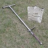 SurmountWay Bodenprobe 86 cm mit Fußstufen, Edelstahl-T-Stil-Griff, Bodentest-Kits, Bodensonden für Bodenproben, Pflanzenpflege, Garten, Rasen, Bauernhof
