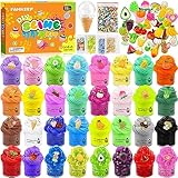 FAMKEEP Fluffy Slime Set 32 Pack, Fluffy Butter Slime Set, Fun Crystal Slime DIY Kit,Mini Scented Schleim für Kinder Party Favor,Mädchen und Jungen, Weich und dehnbar