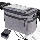 BHW Lenkertasche Fahrrad Fahrradkorb Vorne 5L, Fahrradtasche Lenker mit lenkeradapter für Fahrrad und elektrofahrräder, mit durchsichtigem PVC-Fenster für Tablet oder Handy.