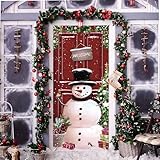 200 x 90 cm Weihnachten Tür Abdeckung Dekoration Haustür Decke Wand Hängen Banner Fotografie Hintergrund für Weihnachtsfeier Feiertag Winter Neujahr Toilettentür Deko (Schneemann)