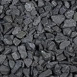Kieselsteine Garten Zierkies Basalt 11-22 mm 25 kg Anthrazit Aquarium Kies Basaltsplitt Weg Steinteppich Zierstein Splitt