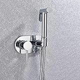 Hand-Bidet-WC-Sprühkopf, Messing, Verchromt, Tragbares Bidet-Brauseset, Wandmontage, Heiß-Kaltwasser-Bidet-Mischer-Wasserhahn