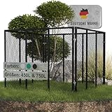 Heimfleiss® Komposter Garten 100x100x75 cm | 750L Komposter Metall verzinkt & pulverbeschichtet | Metallkomposter für Rasenschnitt & Biomüll | Gartenkomposter mit Stecksystem Kompost Behälter Schwarz