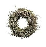 Kranz aus Moos & Bonsai-Zweigen - Handgefertigter Naturkranz für Tür & Tisch - Rustikale Deko für Frühling, Herbst & Weihnachten (⌀ 30 cm)