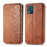 Bnvdfre Handyhülle für Motorola Moto E13 Hülle Leder TPU Klapphülle mit Kartenfächer Standfunktion Flip Case Cover Fallschutz Handytasche für Motorola E13 - Braun