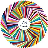 IModeur 75 Stück Vinylfolie Plotter (30,48 x 30,48 cm) – Plotterfolie Vinyl in 38 verschiedenen Farben (matt und glänzend) für Schneidemaschinen, Geburtstagsfeiern, Heimdeko