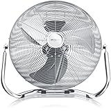 Brandson - Windmaschine Retro Stil 160 Watt - Ventilator in Chrom - Standventilator 50 cm - Bodenventilator - hoher Luftdurchsatz - stufenlos neigbarer Ventilatorkopf - GS Geprüfte Sicherheit