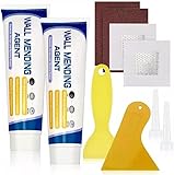 Deuvuo Spachtelmasse Weiß Innen, Wand Reparatur Reparaturspachtel Set Für Löcher Wand Füllen, Bohrlöcher Verschließen & Wandfarbe Ausbessern Weiß – Fertigspachtel mit Spachtel, Schleifpapier & Flicken