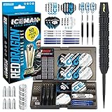 RED DRAGON Gerwyn Price Iceman Ultimate 50 Piece Darts and Accessory Set - 22 Gramm Steeltip Dartpfeile