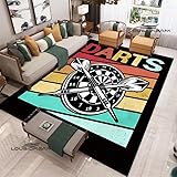 CPARTS Sportteppich Dartbrett Bedruckter Teppich Spielzimmer Wohnzimmer Schlafzimmer Rutschfester Teppich Türmatte Geburtstagsgeschenk 140X200Cm