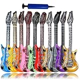 smilixin 11 Stück Aufblasbare Gitarre,Aufblasbare Instrumente Spielzeug Set,Buntes Aufblasbare Gitarre Aufblasbare Party Props,Aufblasbare Musikinstrumente Party Props für Kinder