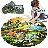 DIGOBAY Bodenpuzzle für Kinder im Alter von 3–8 Jahren, 70 Teile Kinderpuzzle Dinosaurier-Puzzle für Kinder ab 3 großes rundes Kleinkind-Puzzle Vorschul-Lernspielzeug Geschenk für Jungen und Mädchen