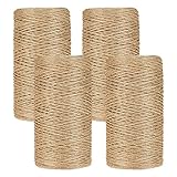 Jewan 400m Jute-Schnur,100% Natur Juteschnur Kordel, 1mm Deko Paketschnur Naturfaser Jutegarn, Juteband Hanfband Braun Hanfseil für Garten Bilder Pflanzen DIY Bilder Basteln Dekoration