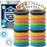 Mückenschutz Armband Mückenarmband Mückenpflaster Set, 20 Anti Mücken Armband und 60 Moskito Pflaster für Kinder Erwachsene Camping Zubehör Gadgets Reise, Urlaub Must Haves Summer Outdoor Sport