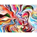 MISITU Kunst Puzzle 1000 Teile für Erwachsene Klassische Puzzles 1000, Abstrakte Linie