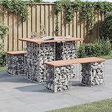 WKIEQACO Gartenbank Gabion Design 100x70x72cm Massivholz DouglasOutdoor Outdoor Sitzbank Outdoor Sitzbänke