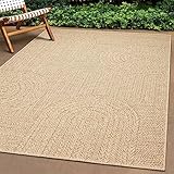 Teppich-Traum In- & Outdoor Teppich 160x230 cm Sisal-Optik natürlich beige braun Garten Terrasse Balkon