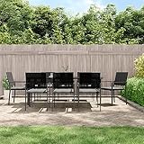 Homgoday Gartenmöbel-Set für den Außenbereich, 9-teilig, mit Kissen aus Polyrattan und Stahl, für den Außenbereich, Tisch und Stühle, Tisch mit Stühlen für den Außenbereich, Tische und Stühle