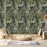 Schlicht Dreidimensional Frisch Grün Pflanzen Moderne 3D Tapete Hochwertige Strukturierte Seide Neutrale Material Ideal Für Wohnzimmer Schlafzimmer-400cm×280cm