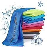 Fit-Flip Kühlendes Handtuch - Ice Cooling Towel und mikrofaser Kühltuch – kühlende Handtücher für Nacken und Hals - Airflip cool Towel für Fitness und Sport - Kühlhandtuch (dunkel blau, 100x30cm)