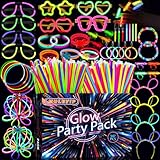 MULEVIP Knicklichter Party Set 425 Stück Glow Sticks Leuchtstäbe Knicklichter,Neon Party Leuchtarmbänder Knicklichter Hochzeit Leuchtspielzeug Glow Sticks Hochzeit für Party Deko,Knicklichter Kinder