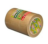 tesa Papier Standard - Umweltschonendes Paketband aus Papier, 56% biobasiertes Material - Effizient und recyclingfreundlich - Braun - 3x 50 m x 50 mm