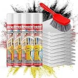 BRESTOL® GRAFFITI ENTFERNER 4x 400 ml Spray SET - inkl. Chemikalienbindevlies & Bürste - Graffitilöser Farbabbeizer Farblöser Farbentferner Lackentferner Lacklöser Lasurlöser Abbeizmittel Abbeizer