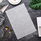 Aotiwe 8er Set Platzteller Silberfarben, Tischmatte Wohnzimmer 30x45cm Textur mit Hohlen Unregelmäßigen Linien PVC