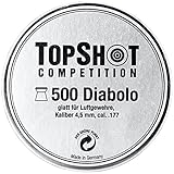 TopShot H&N Sport Diabolo Luftgewehr Luftpistole co2 Munition Kaliber 4,50 mm Jagd Training Wettkampf glatt – 500 Stück