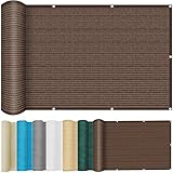 Sonnensegel Rechteckig 1.8x6.5m Sichtschutz Zeltplane Sonnenschutz UV-Schutz und wetterfest atmungsaktiv für Balkon Terrasse Garten Outdoor, Braun