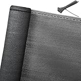 WOLTU Zaunblende 1,5x10m, 150 g/m² HDPE Tennisblende Schattiernetz Sichtschutz Windschutz Staubschutz Sonnenschutz Gewebe Netz mit Kabelbinder anthrazit