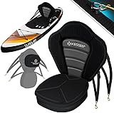 KESSER® Kajak-Sitz Premium für SUP Board Stand Up Paddle Surfboard Sitz - Inkl. Mit Tasche - SUP Paddling Paddelboards Gepolsterte Sitz 32x38cm, Rückenlehne 51x45cm schnell und einfach montiert