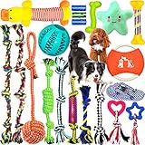 MULEVIP Hundespielzeug 20 Pcs Hundespielzeug Set,Hundeseile, Interaktives Pet Rope Spielzeug, Seil Ball Hunde Robuste Zähne ​Kauen Langlebig Spielzeug für Kleine Große Mittelgroßen Hund