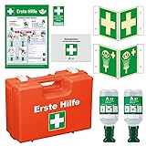 K.57 Vorteils-Set Erste Hilfe Classic, Koffer mit DIN 13157:2021-Füllung, Rettungszeichen, Verbandblock, Aushang
