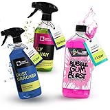 Liquid Elements – Felgenreiniger, Insektenentferner & Autoshampoo Set Dust Cracker 1L, Fly Away 500ml & Pearl Rain 1L – Bundle Auto Reiniger für Felgen, Insekten & Lack – Für sämtliche Verschmutzungen