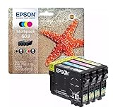 Epson 603 Seestern Original Multipack Tintenpatronen für Expression-Home XP2100, XP2105, XP2150, XP2155, XP3100, XP3105, Wf2810, WF2820, WF2850, WF2835, EPS603, Standard, schwarz, cyan, magenta, gelb