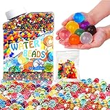 Jacisk WasserPerlen Set 50000 Stücke & 300 Stücke Harz Rund Wasserperlen XXL, Wasserperlen Ungiftig, Water Beads für Heimwerker, Dekoration, Pflanzenfüller