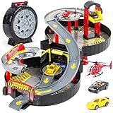 Parkgarage Parkhaus KP2819 Autogarage Autos Spielzeug Tankstelle NEU Helikopter
