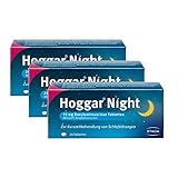 Hoggar Night – Schlaftabletten zur Hilfe beim Einschlafen und bei akuten Schlafstörungen – Gut verträglich, für erholsamen Schlaf – 3 x 20 Tabletten