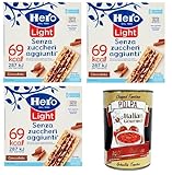 Hero Light Barrette al Cioccolato Senza zuccheri aggiunti Schokoriegel ohne Zuckerzusatz 3x 120gr + Italian Gourmet polpa 400g