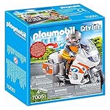 PLAYMOBIL City Life 70051 Notarzt-Motorrad mit Blinklicht, Ab 4 Jahren