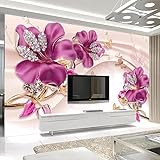 MERVOS 3D-Tapete Wandbild Tapete Tapete dreidimensionale Blumen Ornamente Wohnzimmer Schlafzimmer TV Hintergrund Wanddekoration Abziehbilder