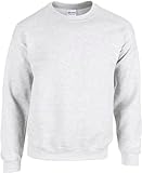 TICTEX Unisex Sweatshirt by Gildan | Heavy Blend Crewneck Sweatshirt S-5XL für Herren und Damen | Arbeitskleidung ohne Kapuze in vielen Farben | Basic Sweatshirt mit Rundhals | Ash, L