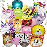 Tier Folienballons, 15 Stück Luftballons Tiere, Tierkopf Ballons, Folienballon, Dschungel Tierballons, Waldtiere Ballon, Perfekt für Kinder Geburtstag Party Dekoration