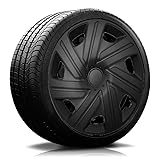 RADKAPPEN-Koenig 16 Zoll 16' RKK07 Premium Line (Schwarz) Radkappen/Radzierblenden 4 Stück